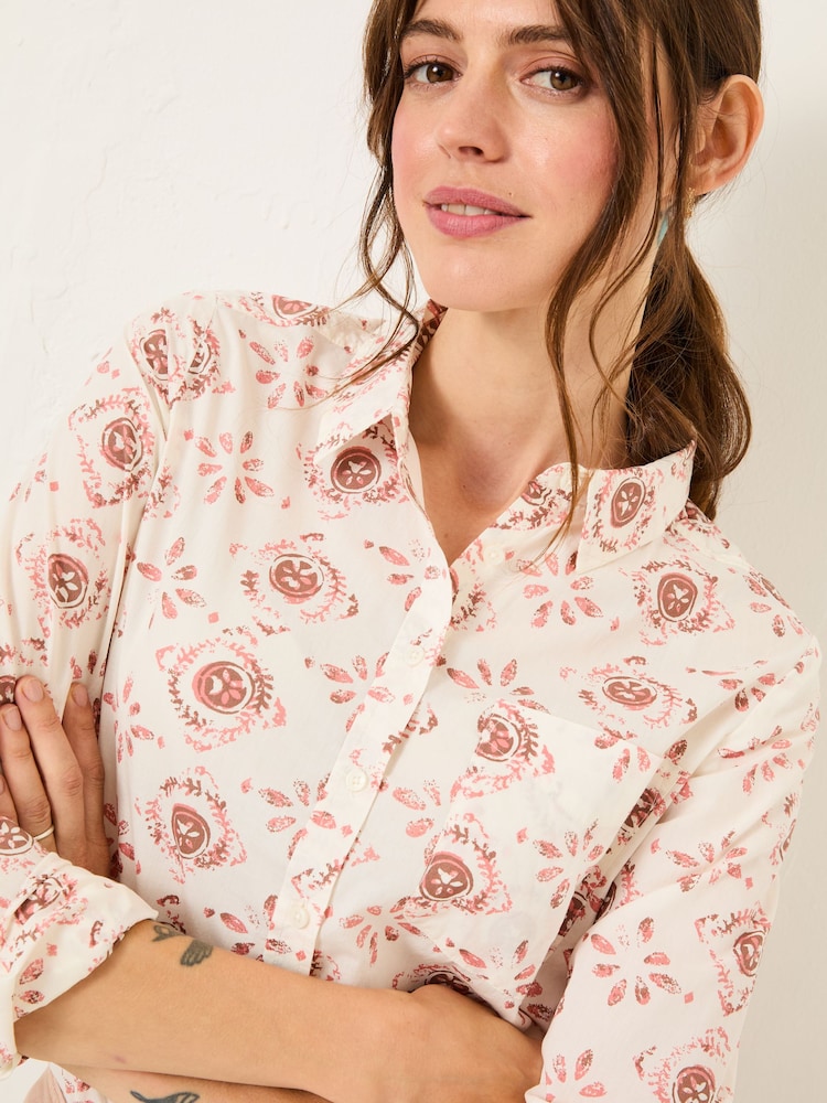 FatFace Olivia Multi Tile Patch Geo 100% Cotton Long Sleeve Shirt - Image 4 of 9