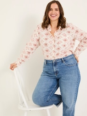 FatFace Olivia Ivory Printed 100% Cotton Long Sleeve Shirt - Image 6 of 9