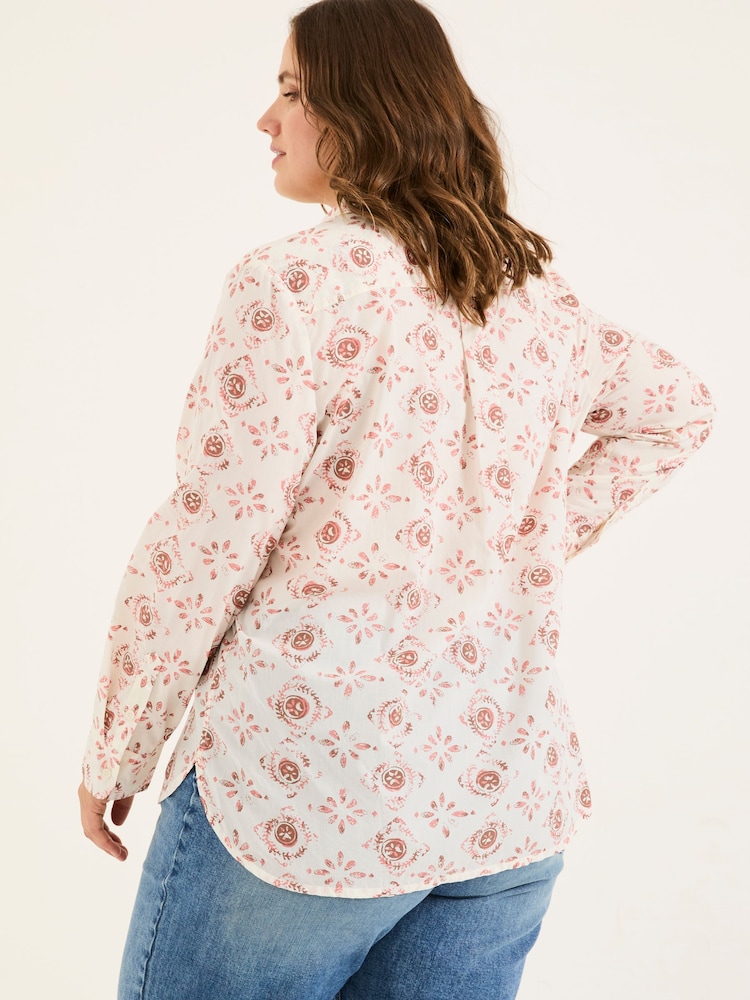 FatFace Olivia Multi Tile Patch Geo 100% Cotton Long Sleeve Shirt - Image 7 of 9