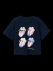 Name It Blue Girls Rolling Stones Band 100% Cotton T-Shirt - Image 3 of 4