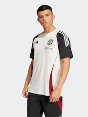 adidas White/Black Manchester United Tiro 24 100% Cotton T-Shirt - Image 1 of 6