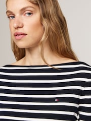 Tommy Hilfiger Brown New Cody Slim Boat 100% Cotton T-Shirt - Image 4 of 7