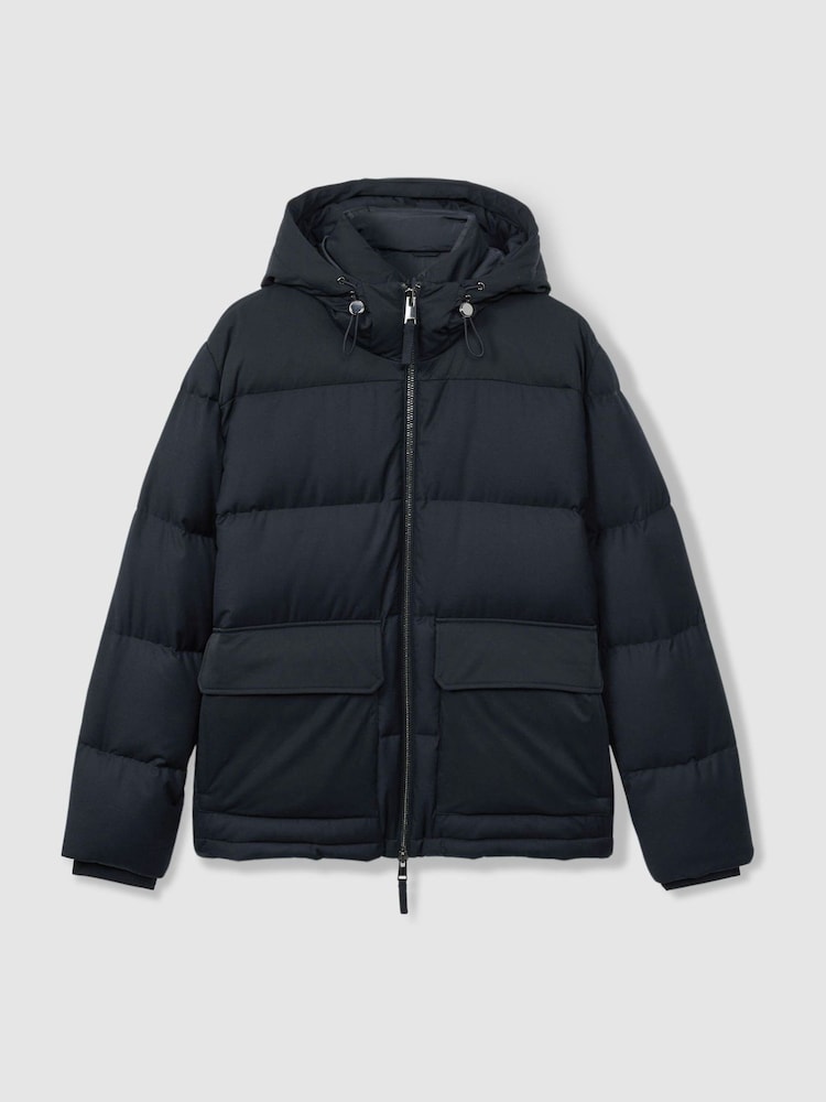 Reiss Navy Carston Patch-Pocket Quilted Puffer Jacket - Image 2 of 7