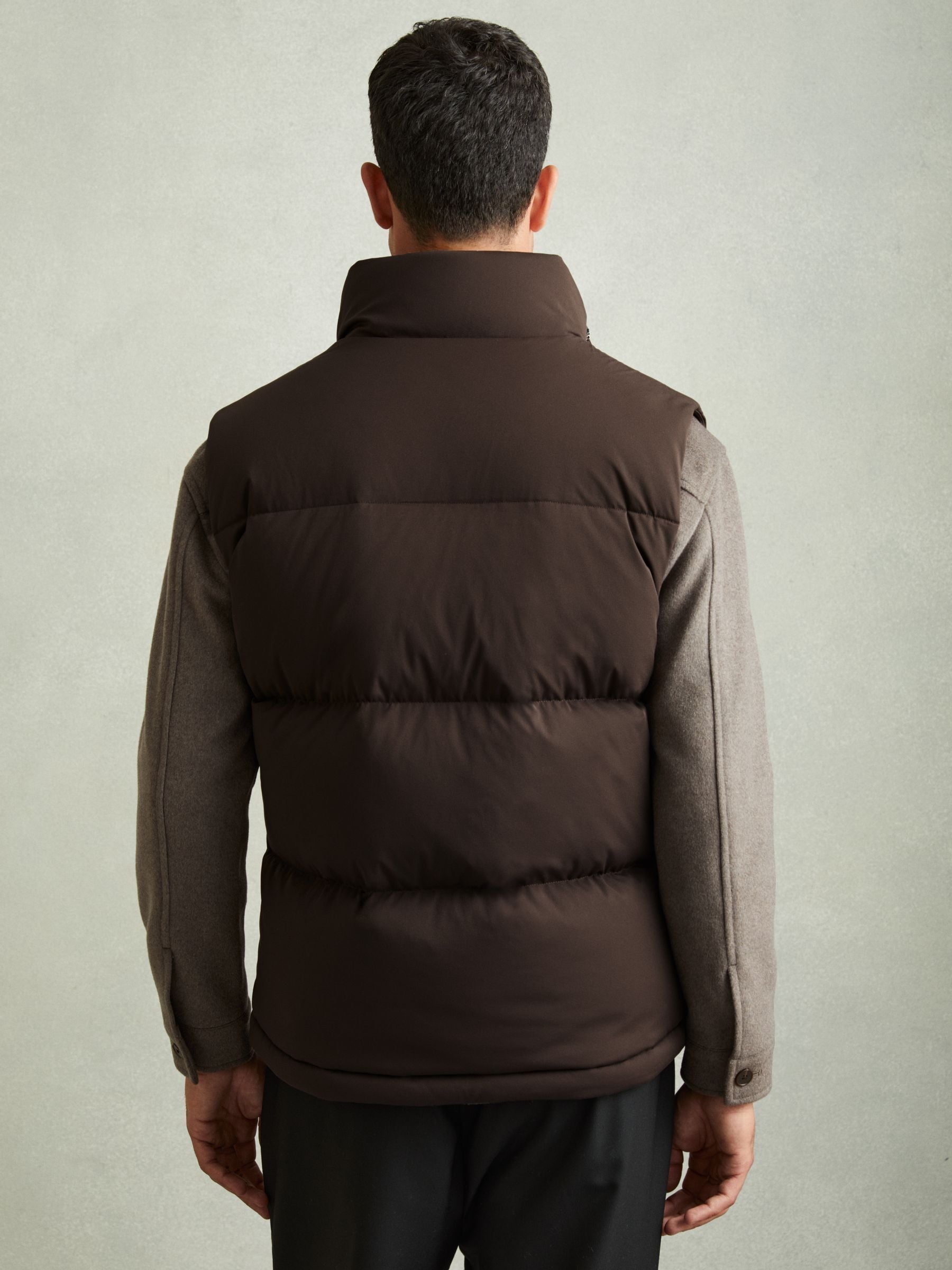 Buy Reiss Brown Jessie Quilted-Shell Zip-Through Gilet from Buy Reiss Brown Jessie Quilted-Shell Zip-Through Gilet from