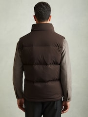 Reiss Brown Jessie Quilted-Shell Zip-Through Gilet - Image 5 of 6