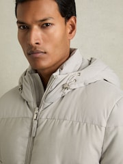Reiss Grey Stadium Quilted Longline Puffer Jacket - Image 4 of 8