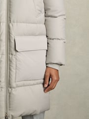 Reiss Grey Stadium Quilted Longline Puffer Jacket - Image 5 of 8
