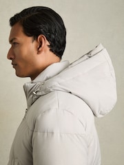 Reiss Grey Stadium Quilted Longline Puffer Jacket - Image 6 of 8