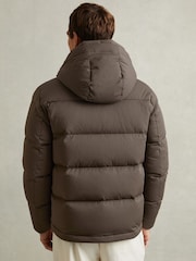 Reiss Brown/Stone Cranum Quilted Shell Puffer Down Jacket - Image 5 of 6
