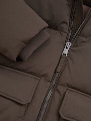 Reiss Brown/Stone Cranum Quilted Shell Puffer Down Jacket - Image 6 of 6