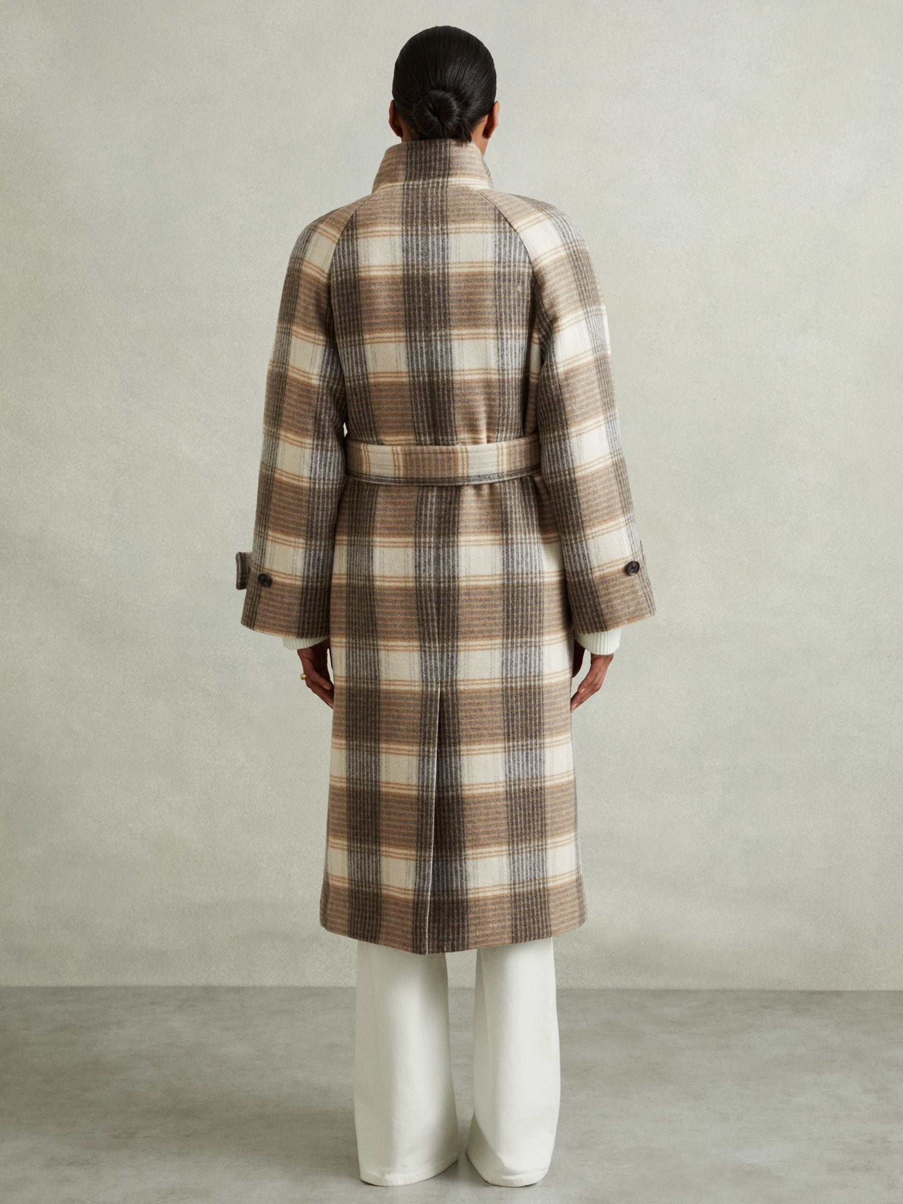 Buy Reiss Neutral Check Piper Wool Blend Check Double Breasted
