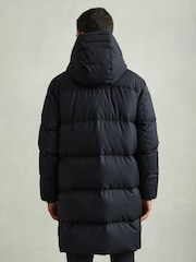 Reiss Navy Stadium Quilted Longline Puffer Coat - Image 6 of 7