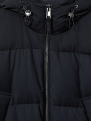 Reiss Navy Stadium Quilted Longline Puffer Coat - Image 7 of 7