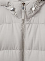 Reiss Grey Carston Patch-Pocket Quilted Puffer Jacket - Image 7 of 7