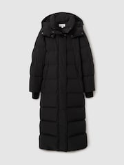 Reiss Black Dalby Longline Hooded Puffer Coat - Image 2 of 8