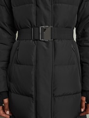 Reiss Black Dalby Longline Hooded Puffer Coat - Image 5 of 8