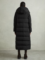 Reiss Black Dalby Longline Hooded Puffer Coat - Image 6 of 8