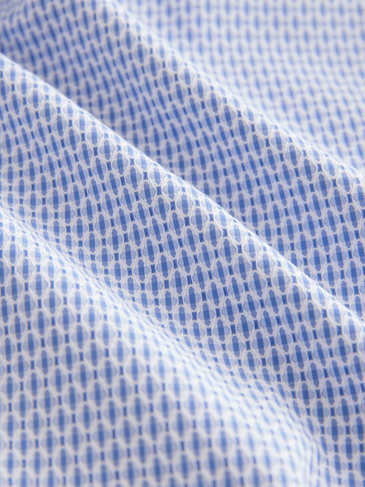 Blue Regular Fit Long Sleeve Single Cuff Textured Shirt - Image 7 of 7