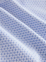 Blue Regular Fit Smart Cotton Rich Trimmed Textured Shirt - Image 9 of 9