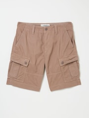FatFace Breakyard Mid Brown Cargo Shorts - Image 6 of 8