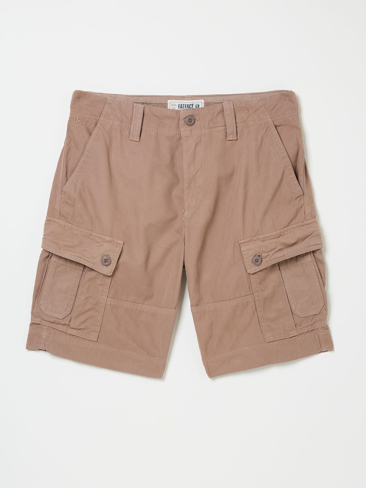 FatFace Breakyard Mid Brown Cargo Shorts - Image 6 of 8
