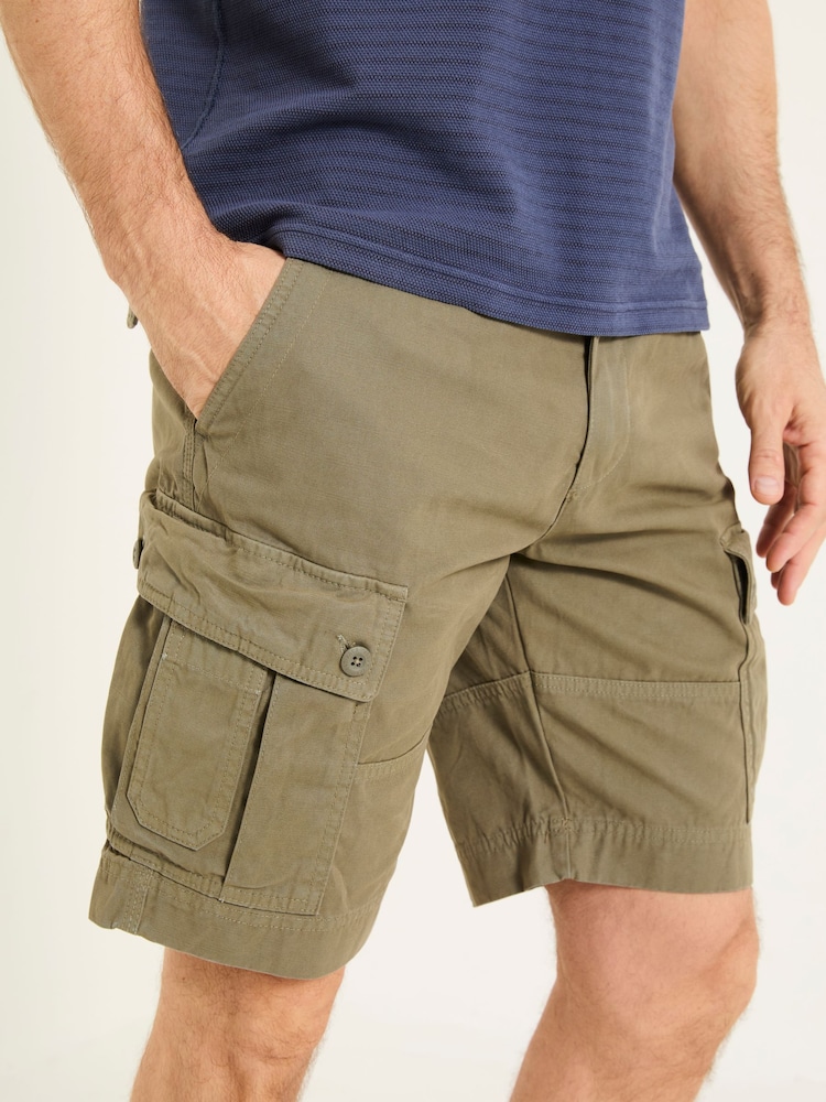 FatFace Breakyard Khaki Green Cargo Shorts - Image 5 of 8