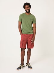 FatFace Bude Dark Red Cargo Shorts - Image 1 of 7