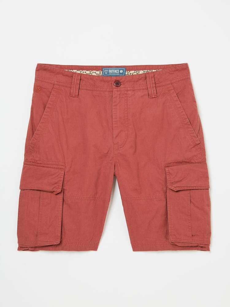 FatFace Bude Dark Red Cargo Shorts - Image 7 of 7