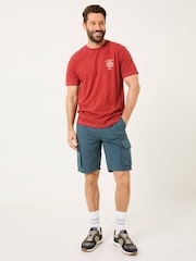 FatFace Bude Dark Teal Blue Cargo Shorts - Image 1 of 6