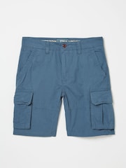 FatFace Bude Dark Teal Blue Cargo Shorts - Image 6 of 6
