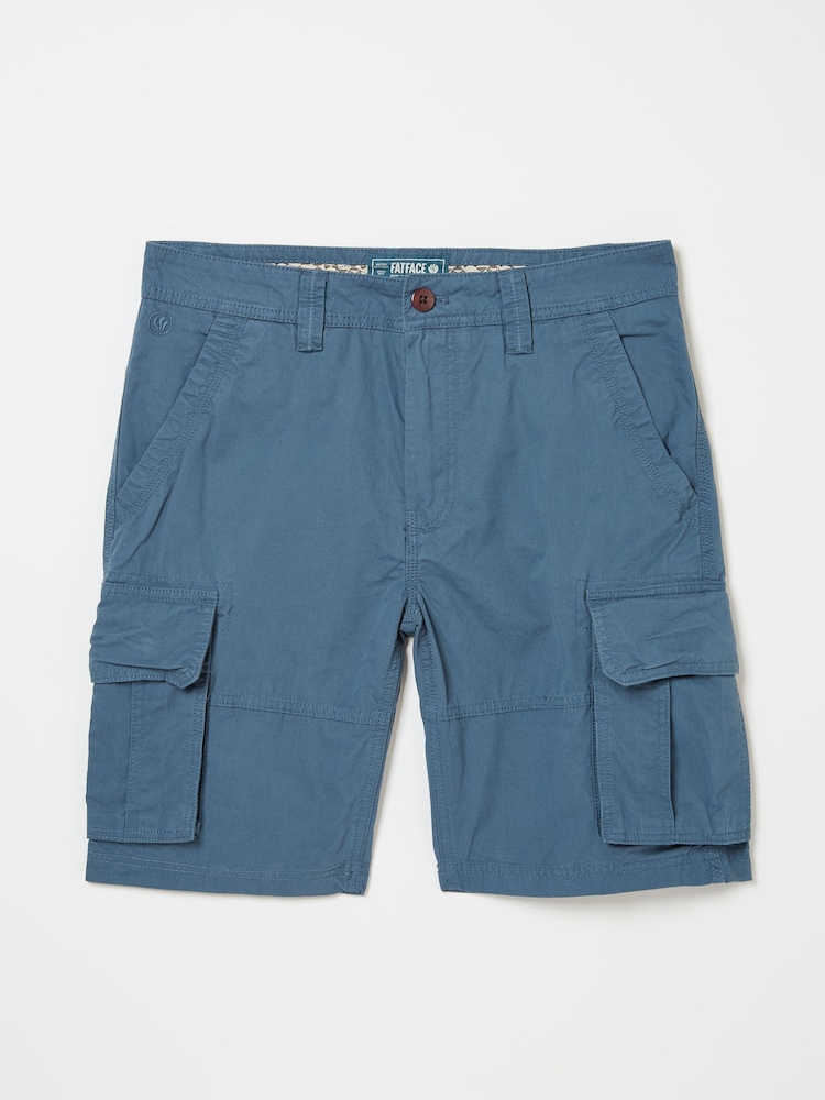 FatFace Bude Dark Teal Blue Cargo Shorts - Image 6 of 6