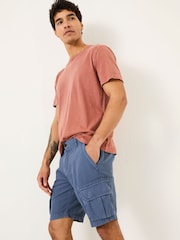 Azul - FATFACE Linen Shorts cargo de algodão - Imagem 1 de 9
