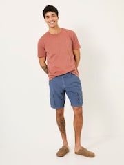 Azul - FATFACE Linen Shorts cargo de algodão - Imagem 3 de 9