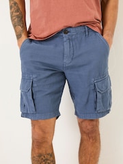 Azul - FATFACE Linen Shorts cargo de algodão - Imagem 4 de 9