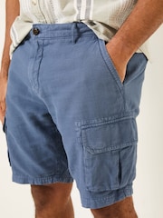 Azul - FATFACE Linen Shorts cargo de algodão - Imagem 8 de 9