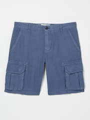 Azul - FATFACE Linen Shorts cargo de algodão - Imagem 9 de 9