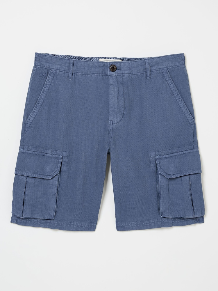 Azul - FATFACE Linen Shorts cargo de algodão - Imagem 9 de 9