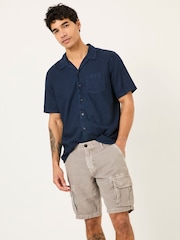 Cinza - FATFACE Linen Shorts cargo de algodão - Imagem 1 de 5
