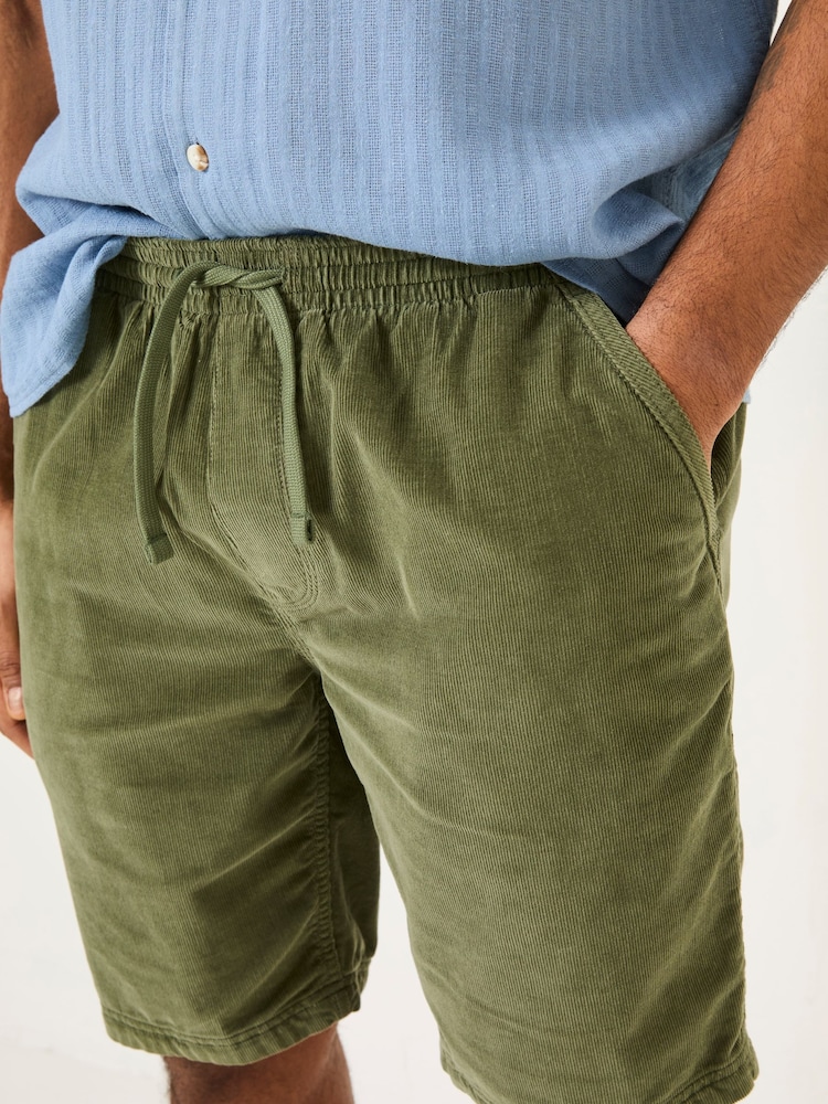 FatFace Seaton Khaki Green Pull On Cord Shorts - Image 6 of 7