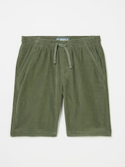 FatFace Seaton Khaki Green Pull On Cord Shorts - Image 7 of 7