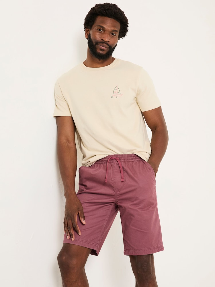 FatFace Seaton Plum Purple Pull On Shorts - Image 1 of 7