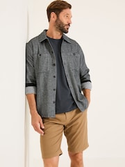 FatFace Dark Stone Stow Garment Dye Shorts - Image 1 of 6