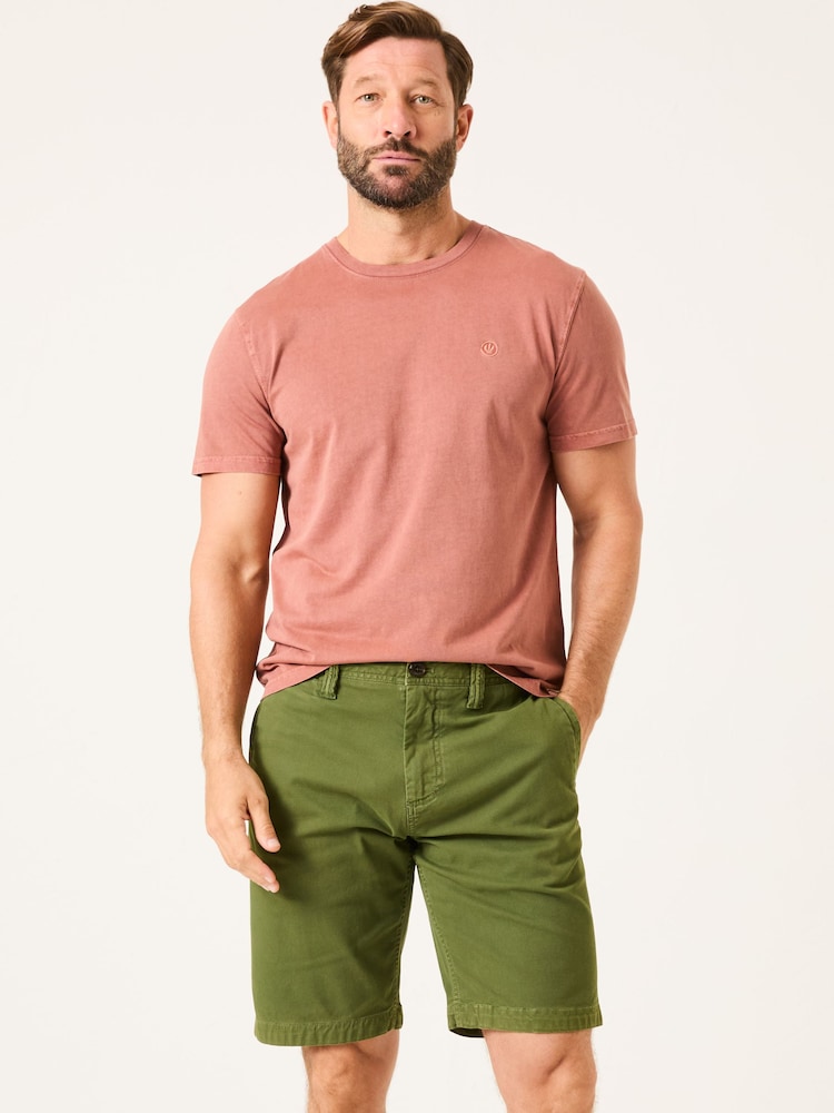 FatFace Green Stow Garment Dye Shorts - Image 1 of 8