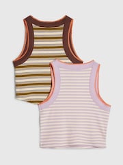 River Island Purple Stripe Tank Top 2 Pack - Image 2 of 4