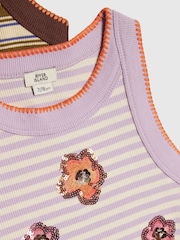 River Island Purple Stripe Tank Top 2 Pack - Image 4 of 4