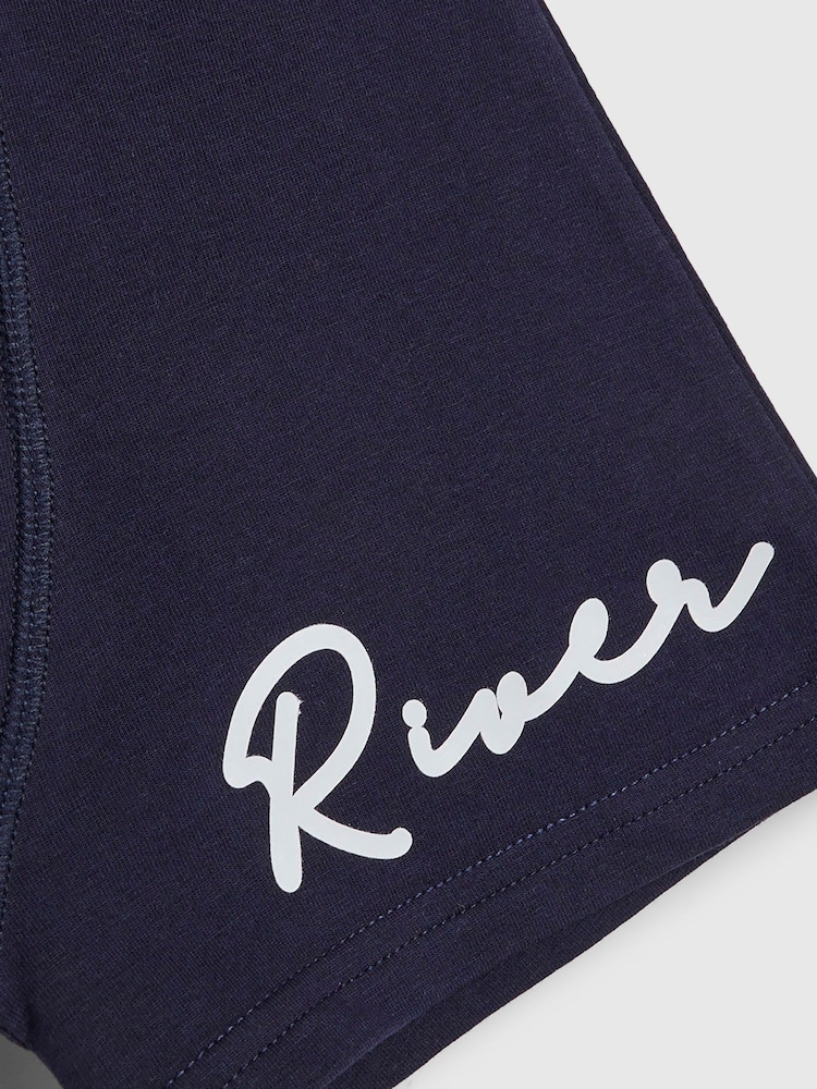 River Island Blue Script Logo 5 Pack Boxers - Image 3 of 3 River Island Blue Script Logo 5 Pack Boxers - Image 3 of 3