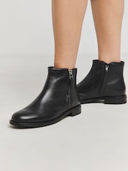 JD Williams Leather Side Zip Boots In Wide Fit - Slika 4 iz 5