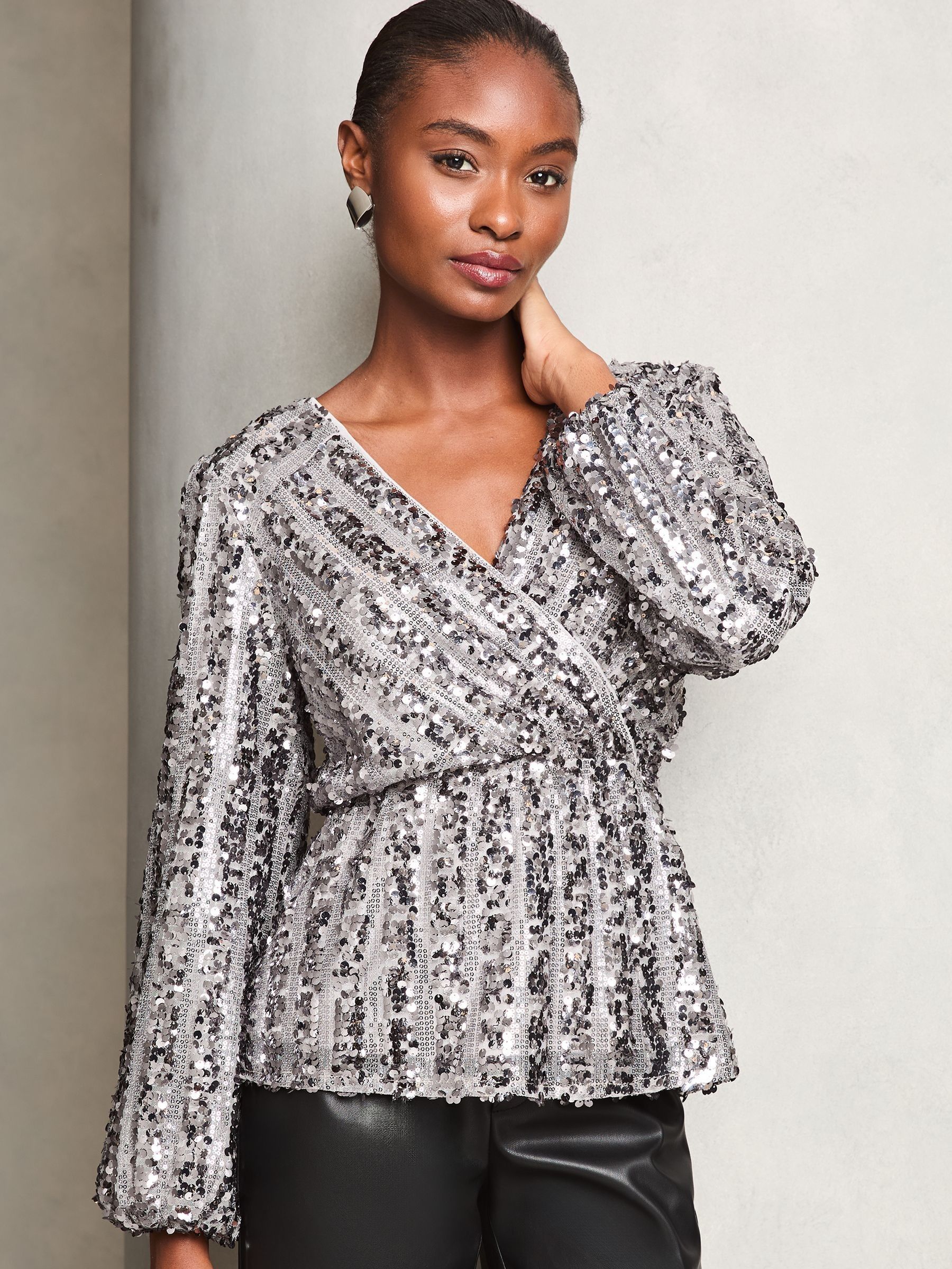 Silver sequin wrap clearance