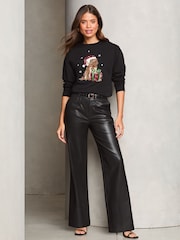 Lipsy Black Christmas Sweatshirt - Image 3 of 4