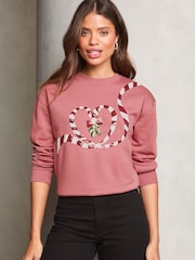 Lipsy Pink Christmas Sweatshirt - Image 2 of 4